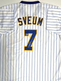 Brewers DALE SVEUM Signed Custom Replica PINSTRIPE Milwaukee Jersey AUTO - BAS