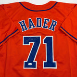 Autographed/Signed Josh Hader Houston Orange Baseball Jersey JSA COA