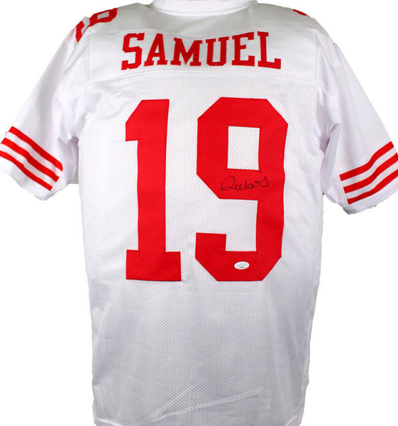 Deebo Samuel Autographed White Pro Style Jersey- JSA *Black