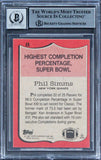 Giants Phil Simms Signed 1987 Topps #8 RB Card Auto Graded 10! BAS Slabbed