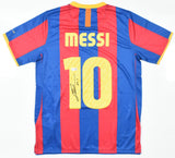 Lionel Messi Signed FC Barcelona Home Soccer Jersey #10 - Beckett W Hologram *M