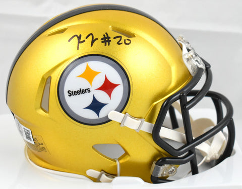 Kaleb Johnson Autographed Steelers Flash Speed Mini Helmet - Beckett W Hologram
