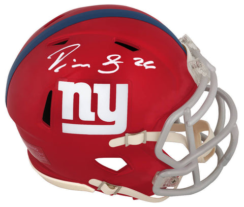 Devin Signletary Signed Giants FLASH Riddell Speed Mini Helmet - (SCHWARTZ COA)