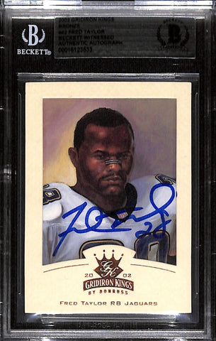 Fred Taylor Signed 2002 Gridiron Kings Bronze #42 Trading Card Beckett 43878