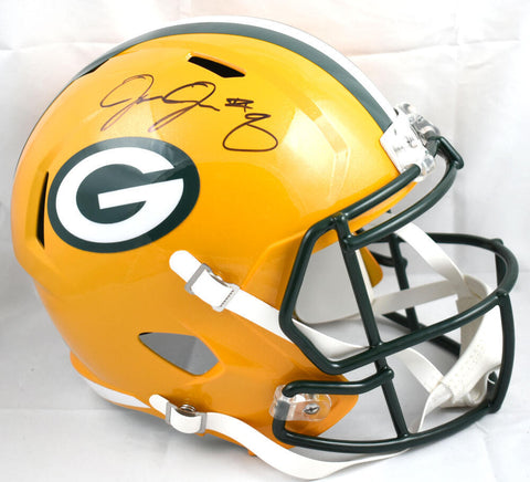 Josh Jacobs Autographed Green Bay Packers F/S Speed Helmet #8- Beckett W Holo