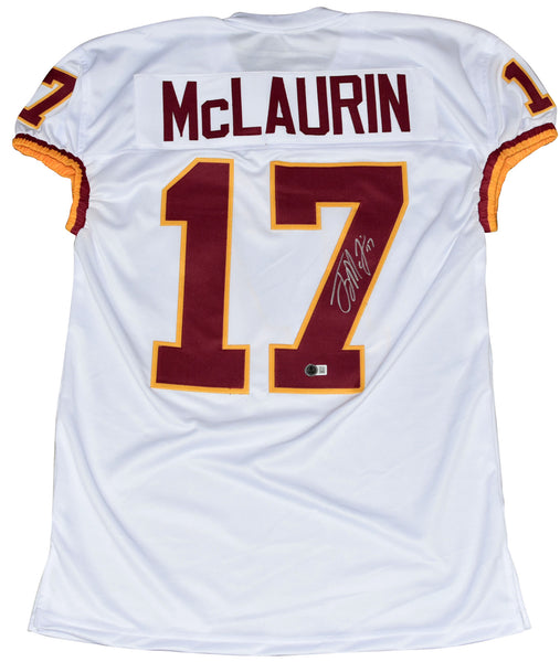 TERRY McLAURIN SIGNED WASHINGTON COMMANDERS #17 WHITE GAME CUT JERSEY BECKETT