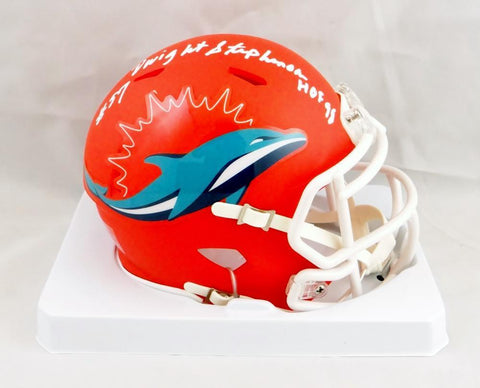 Dwight Stephenson Signed Miami Dolphins AMP Speed Mini Helmet- JSA W Auth *White