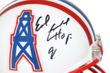 Earl Campbell Autographed/Signed Houston Oilers Mini Helmet Beckett 40328