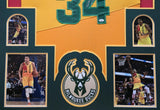FRAMED MILWAUKEE BUCKS GIANNIS ANTETOKOUNMPO AUTOGRAPHED SIGNED JERSEY JSA COA