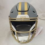 DREW BREES SIGNED NEW ORLEANS SAINTS F/S SLATE SPEEDFLEX HELMET BECKETT QR