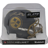 Pat Freiermuth Autographed Pittsburgh Steelers Slate Mini Helmet Beckett 48049