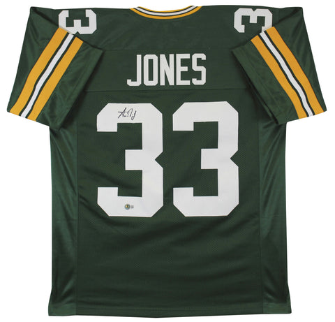 Aaron Jones Authentic Signed Green Pro Style Jersey Autographed BAS Witnessed 2