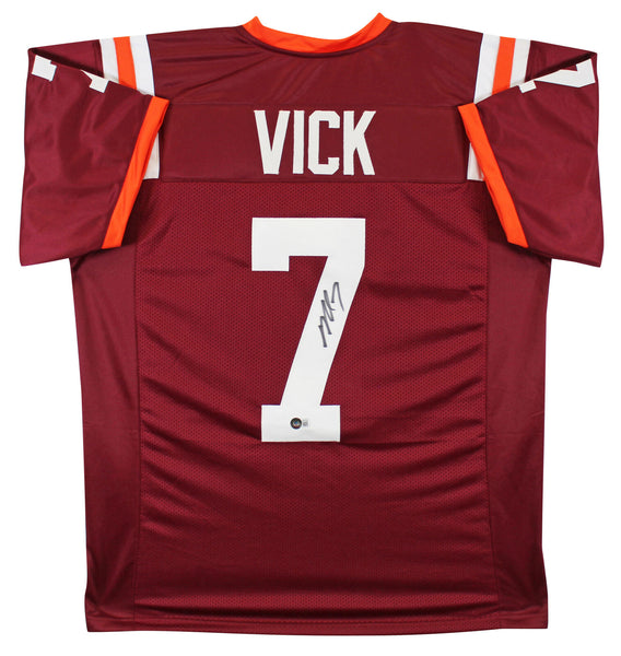 Virginia Tech Michael Vick Authentic Signed Maroon Pro Style Jersey BAS Witness