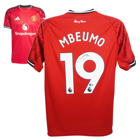 Bryan Mbeumo Signed Manchester United Home Soccer Jersey #19 with Beckett COA