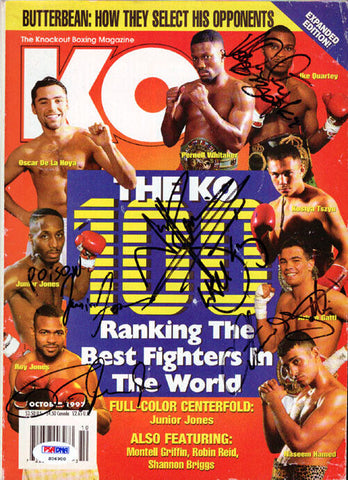 Roy Jones Jr, Gatti, Quartey & Jones Autographed Signed Magazine PSA/DNA S06900