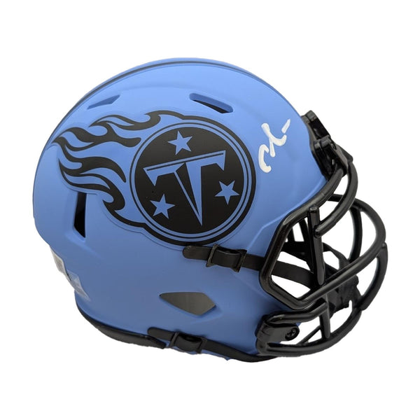 Chris Johnson Autographed Tennessee Titans Riddell Rave Mini Helmet - Beckett