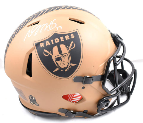Davante Adams Signed Raiders F/S Salute 2023 Speed Authentic Helmet - Beckett W