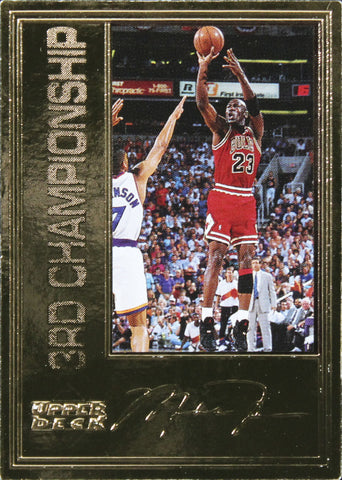 1996 Upper Deck Michael Jordan Career Collection #MJ6 3362/10000 22 Kt Gold Card