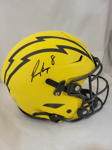 OMARION HAMPTON SIGNED LOS ANGELES CHARGERS RAVE SPEEDFLEX HELMET BECKETT QR