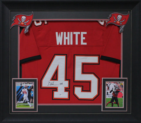 Devin White Authentic Signed Red Pro Style Framed Jersey Autographed BAS Witness