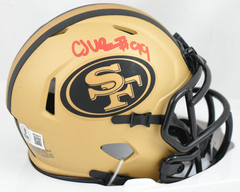 CJ West Autographed San Francisco 49ers Rave Speed Mini Helmet - Beckett W Holo