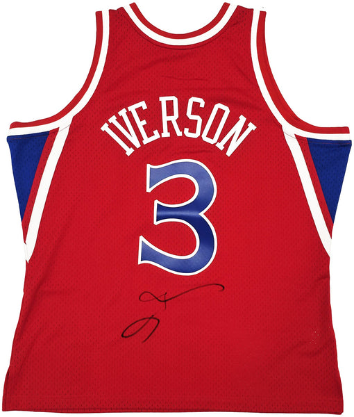 76ERS ALLEN IVERSON AUTOGRAPHED MITCHELL & NESS 1996-97 JERSEY XL BECKETT 245738