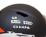 Mike Shanahan Autographed/Inscribed SB XXXII & XXXIII Broncos Replica Helmet COA