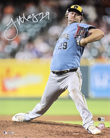 TREVOR MEGILL Signed 16x20 Photo #1 AUTO - Milwaukee Brewers - BAS