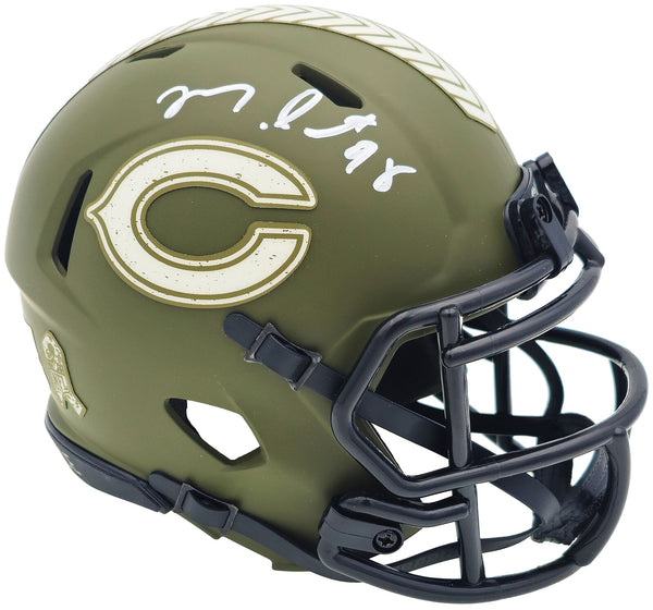 MONTEZ SWEAT AUTOGRAPHED BEARS GREEN SALUTE TO SERVICE MINI HELMET JSA 232848
