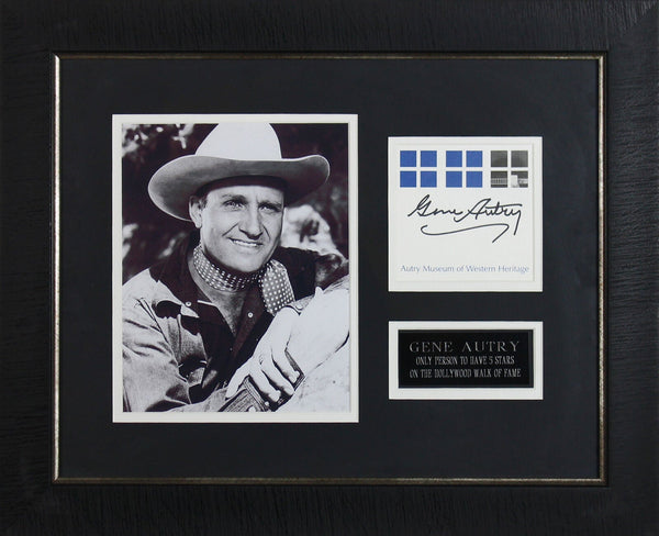 Gene Autry Authentic Signed & Framed 4.5x4.5 Postcard BAS #A03631
