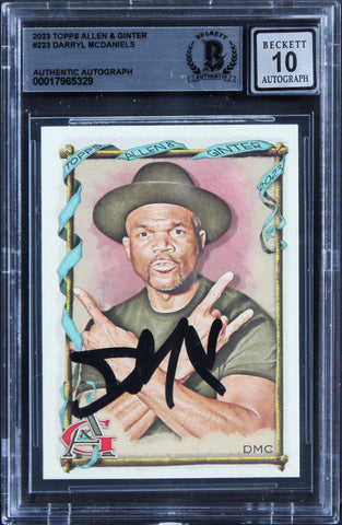 Darryl McDaniels Run DMC Signed 2023 Topps A&G #223 Card Auto 10! BAS Slabbed