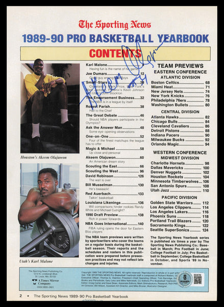 Hakeen Olajuwon Autographed 8x11 Magazine Page Photo Rockets Beckett QR #BS36789
