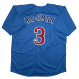Autographed/Signed Alex Bregman Chicago Blue City Connect Jersey BAS COA