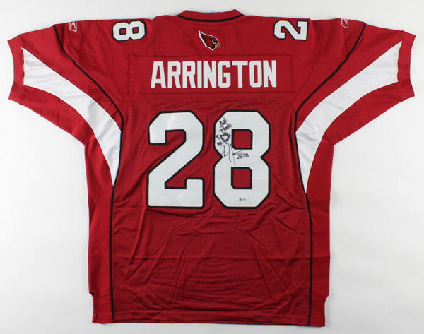 J. J. Arrington Signed Cardinals Jersey Inscribed "Thanks For Puchin Me Harder"