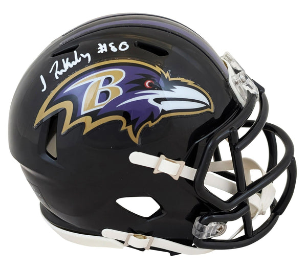Isaiah Likely Signed Baltimore Ravens Speed Mini Helmet (Beckett) 2022 Draft Pck