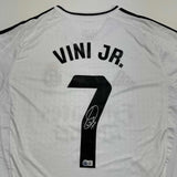 Autographed/Signed Vini Vinicius Jr. #7 Real Madrid White Jersey BAS COA