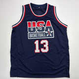 Autographed/Signed Shaquille Shaq O'Neal USA United States Blue Jersey PSA COA