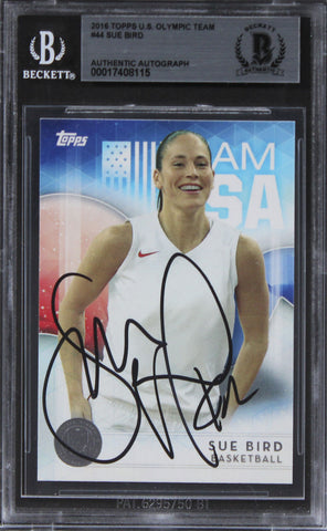 Sue Bird Authentic Signed 2016 Topps U.S. Olympic Team #44 Card BAS Slabbed