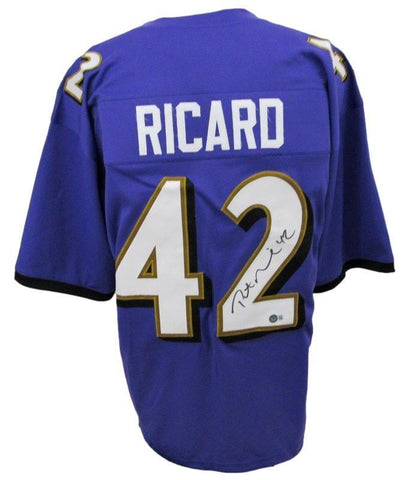 Patrick Ricard Signed Purple Custom Football Jersey Ravens Beckett 186212