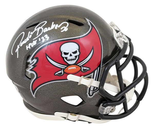 Buccaneers Ronde Barber "HOF 23" Signed Speed Mini Helmet BAS Witnessed