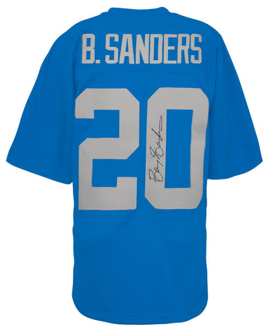 Barry Sanders Signed Lions Blue (Grey Numbers) 1994 M&N Football Jersey (SS COA)