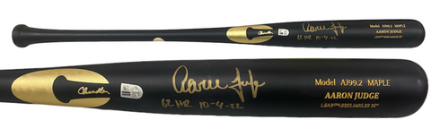 Aaron Judge Autographed Yankees "62 HR 10-4-22" Chandler Game Model Bat Fanatics
