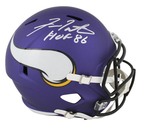 Vikings Fran Tarkenton "HOF 86" Signed Full Size Speed Rep Helmet BAS Witnessed