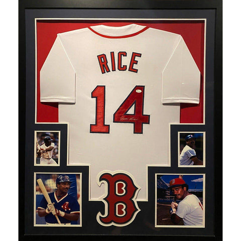 Jim Rice Autographed Framed Boston Red Sox Jersey