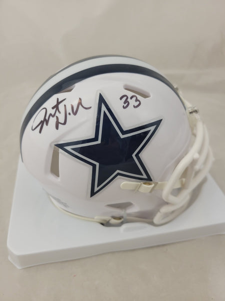 JAVONTE WILLIAMS SIGNED DALLAS COWBOYS ALTERNATE SPEED MINI HELMET BECKETT QR