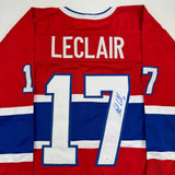 Autographed/Signed John LeClair Montreal Red Hockey Jersey JSA COA