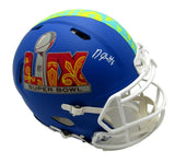 DeVonta Smith Eagles Signed Full Size SB LIX Logo Authentic Helmet Beckett 13380