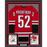 Framed Autographed/Signed Pyotr Kochetkov 35x39 Carolina Red Jersey JSA COA
