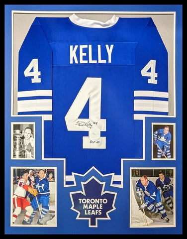 FRAMED TORONTO MAPLE LEAFS RED KELLY AUTOGRAPHED SIGNED JERSEY JSA COA