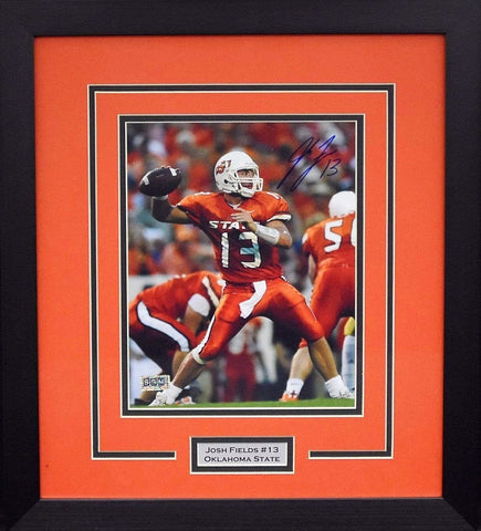 JOSH FIELDS AUTOGRAPHED OKLAHOMA STATE COWBOYS 8x10 FRAMED PHOTO COA